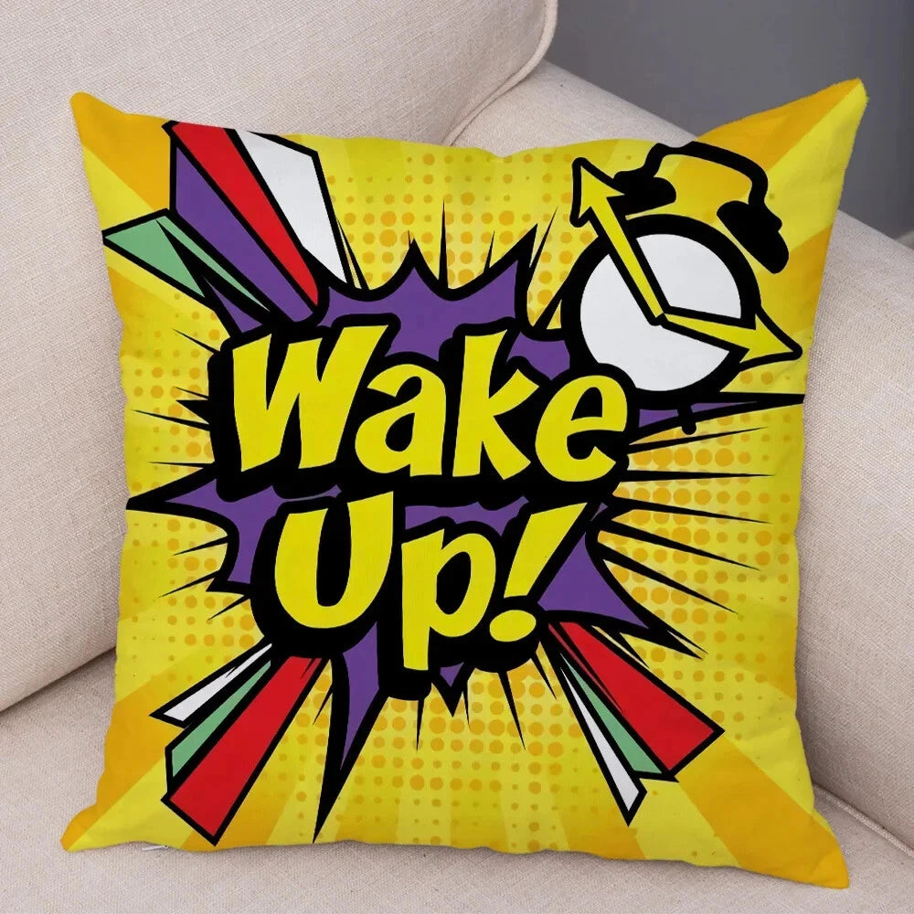 Pop Art Cushion Cover Polyester Cotton Pillowcase Sofa Chair Bed Pillow Cover