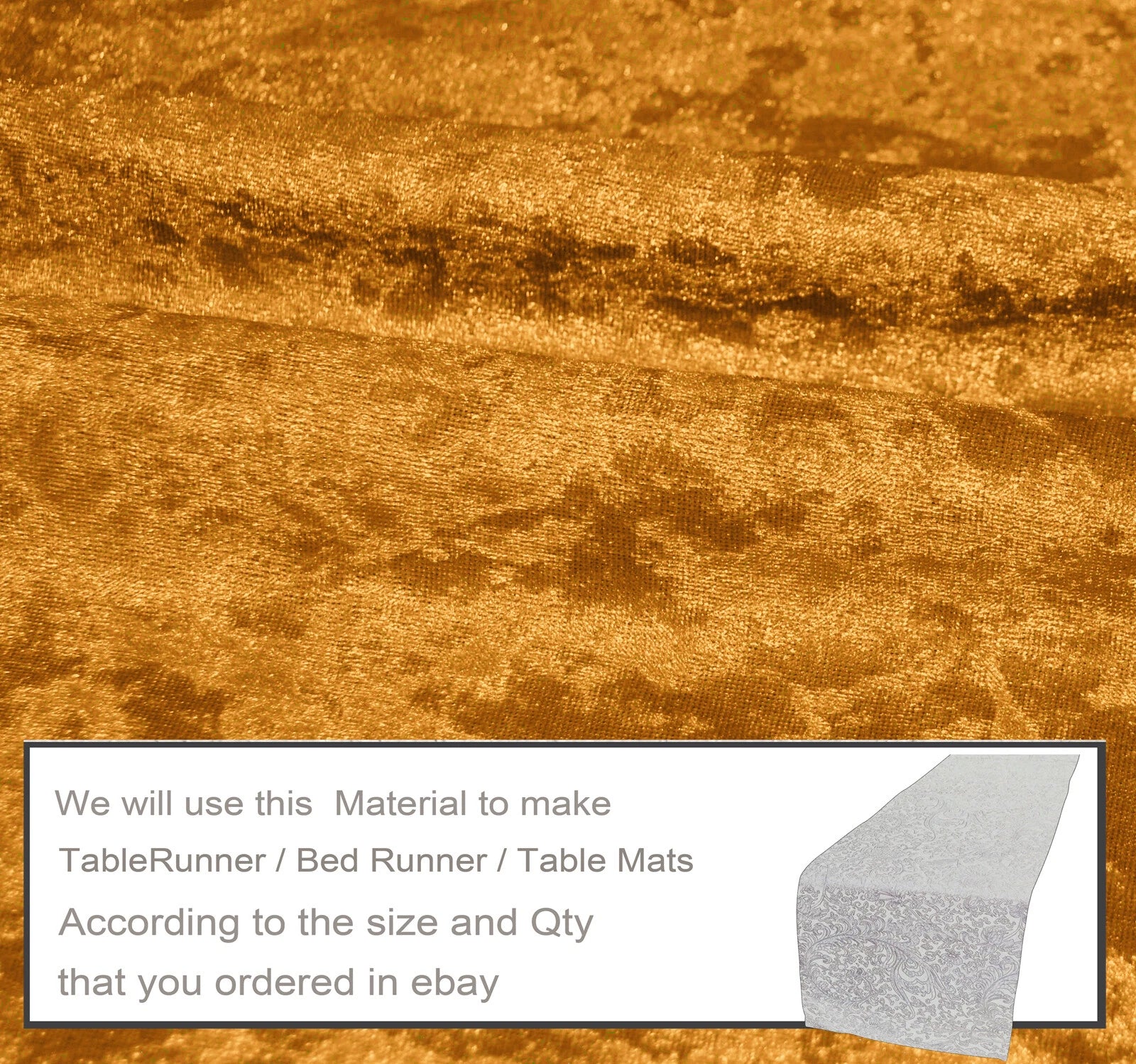 Mv05 O-Gold Crush Velvet Sofa Seat Patio Bench Box Cushion Bolster Cover/Runner