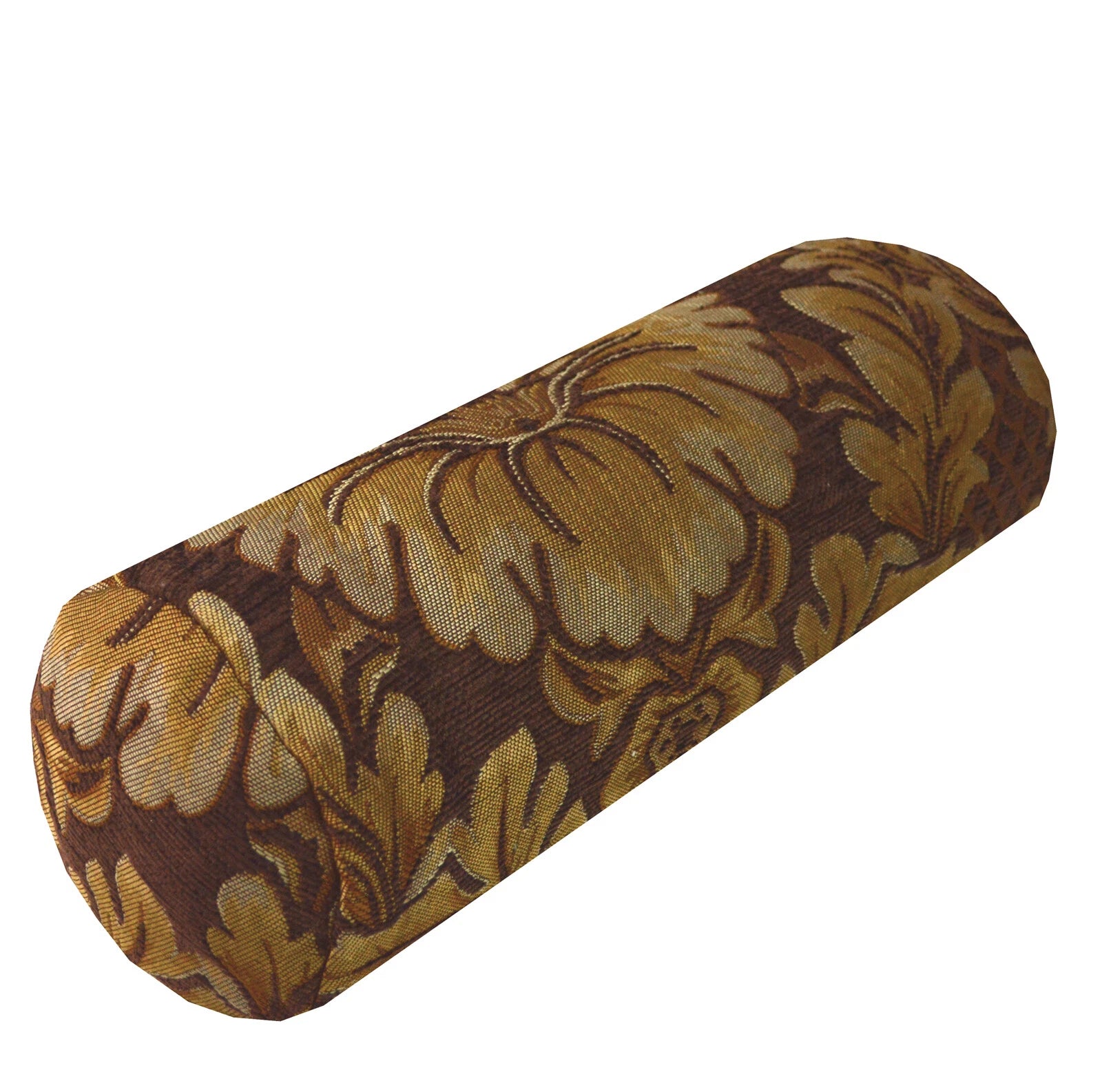 We57 - Brown Big Peony Flower Leaf Bolster Case/Pillow/Sofa Seat Cushion Cover