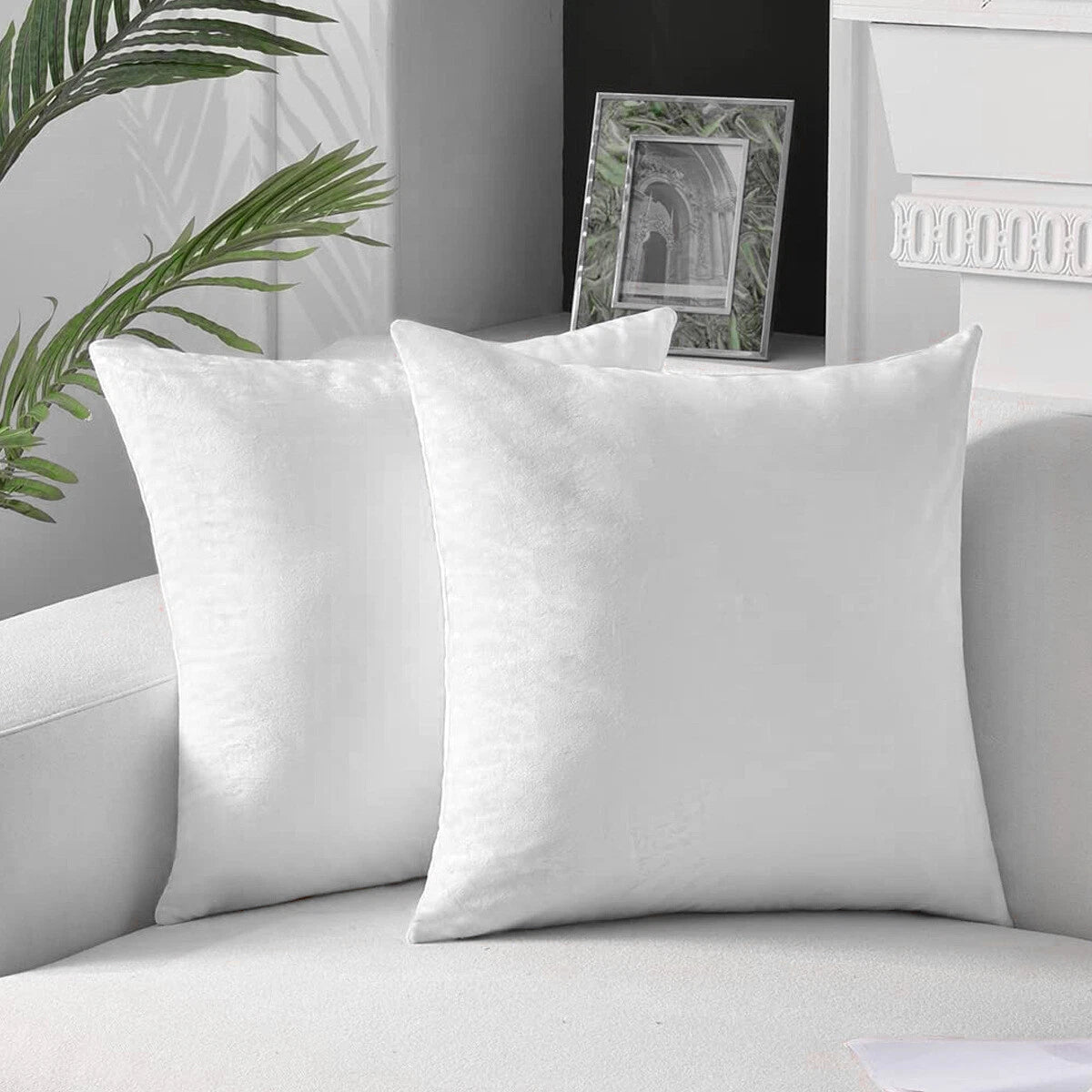 UK 16" 18" 20" 22" 24" Velvet Cushion Cover Pillow Case Home Sofa Bed Decor