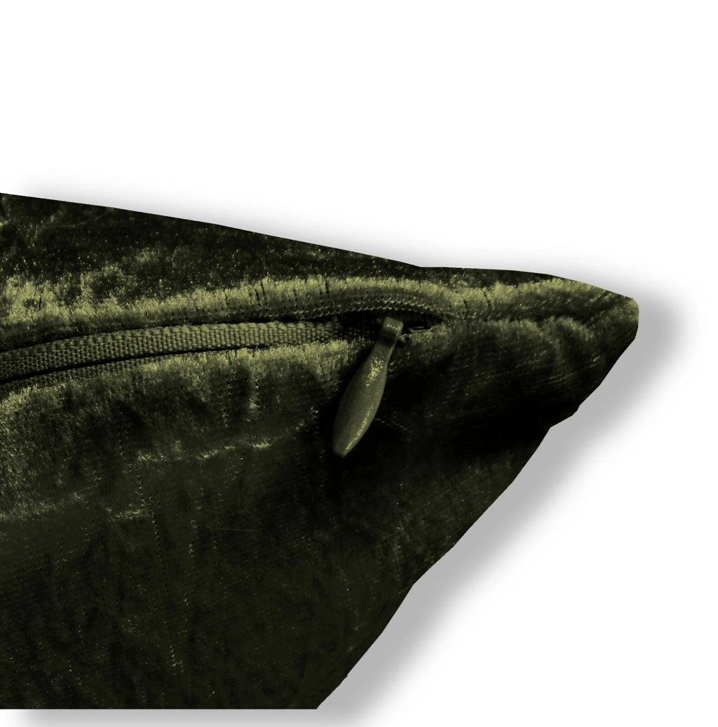 Mv34 Olive Crushed Velvet Sofa Seat Patio Bench Box Cushion Bolster Cover/Runner
