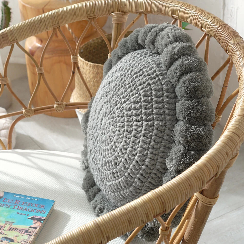 Round Seat Pad Cushion Chair Knit Waist Garden Sofa Bed Patio Floor Pillow Case