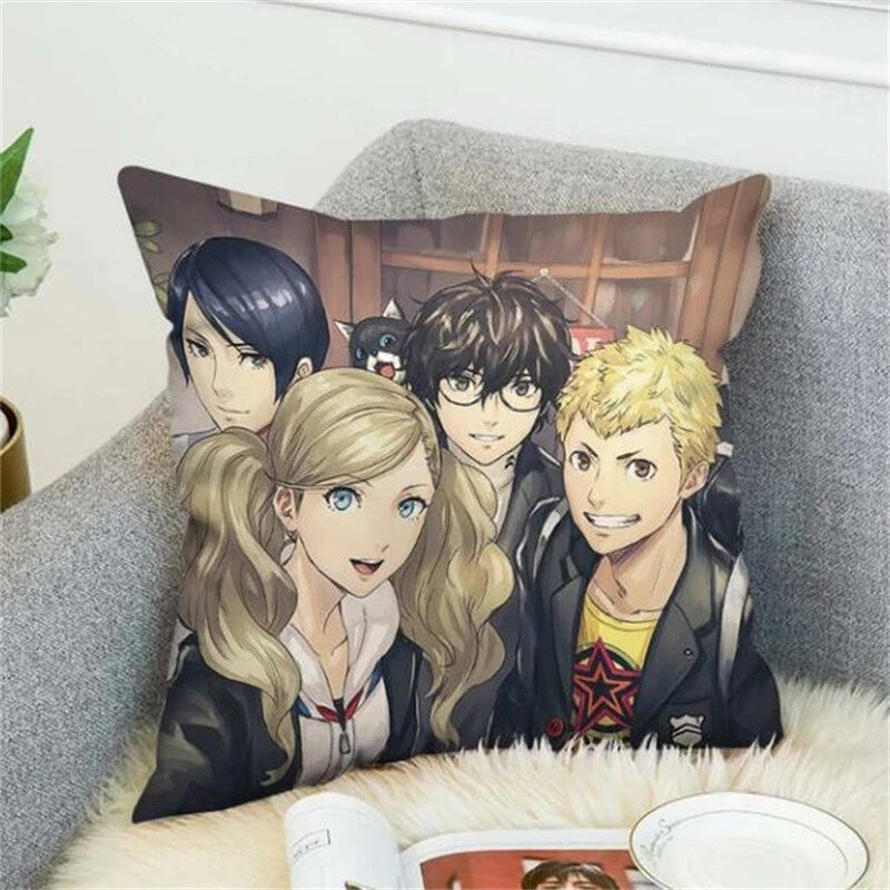 Anime Cartoon Persona 5 Print Cushion Cover Sofa Home Decor Pillowcase