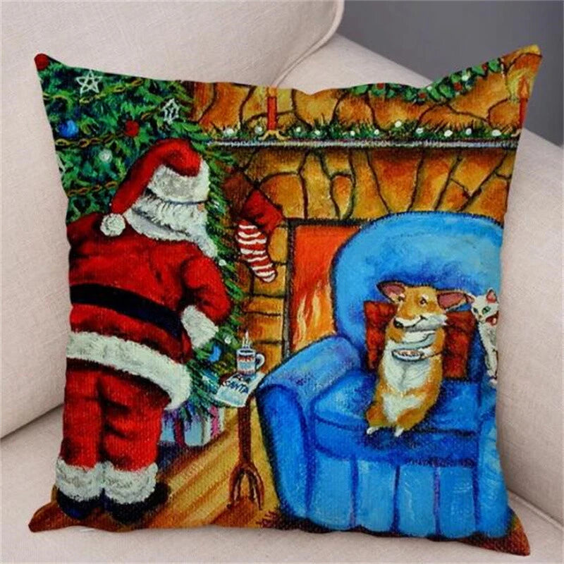 Welsh Corgi Pembroke Cushion Cover for Sofa Decor Cartoon Dog Pillow Case