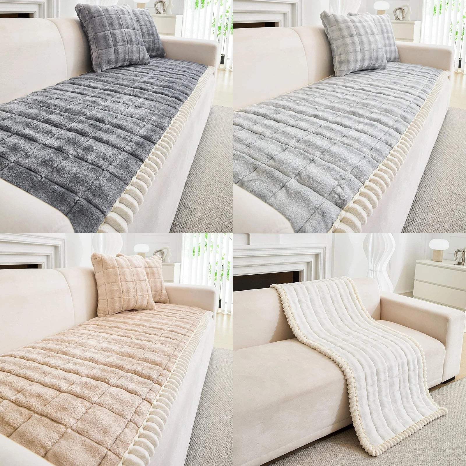 Velvet Couch Covers Sofa Cushion Protector Pets Non Slip Dog Bed Cover Pet Mat