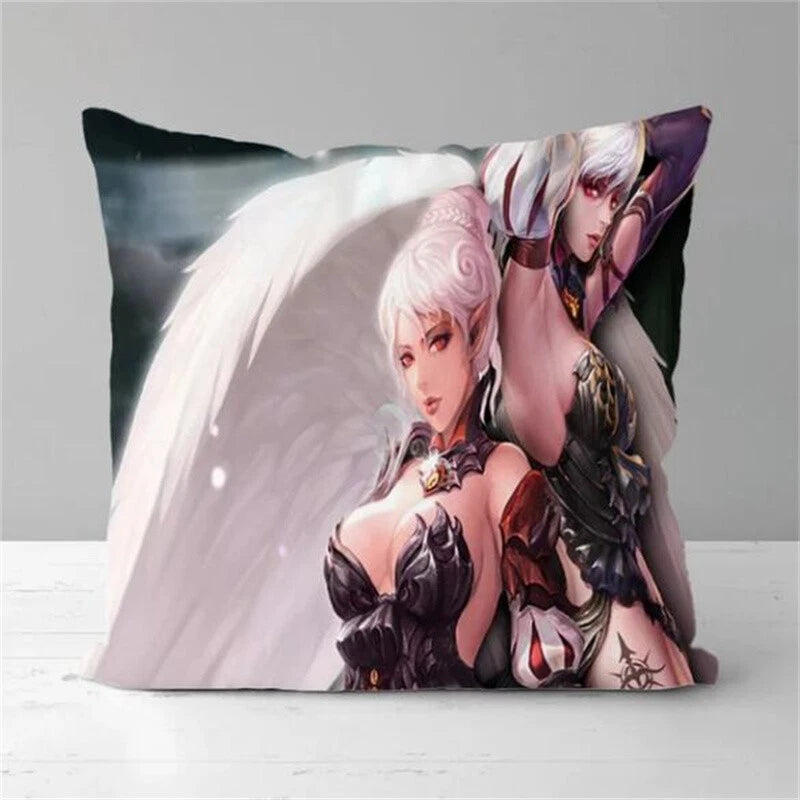 Short Plush Sofa Decor Print Pillow Covers Lineage2 Pillowcases Cushion Cover