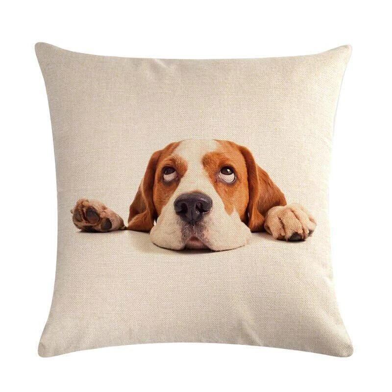 Dog Pattern Throw Pillow Cushion Cover  Home Sofa Bed Decorative