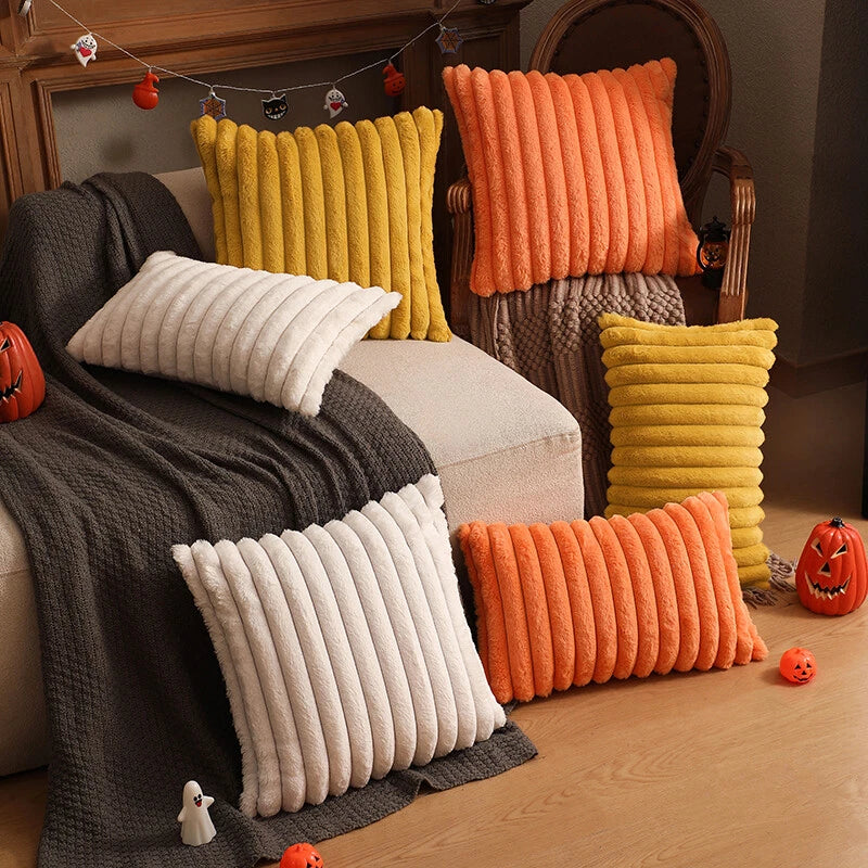 16" 18" 20" 22" 24" Plush Velvet Cushion Cover Sofa Bed Soft Plain Pillow Case