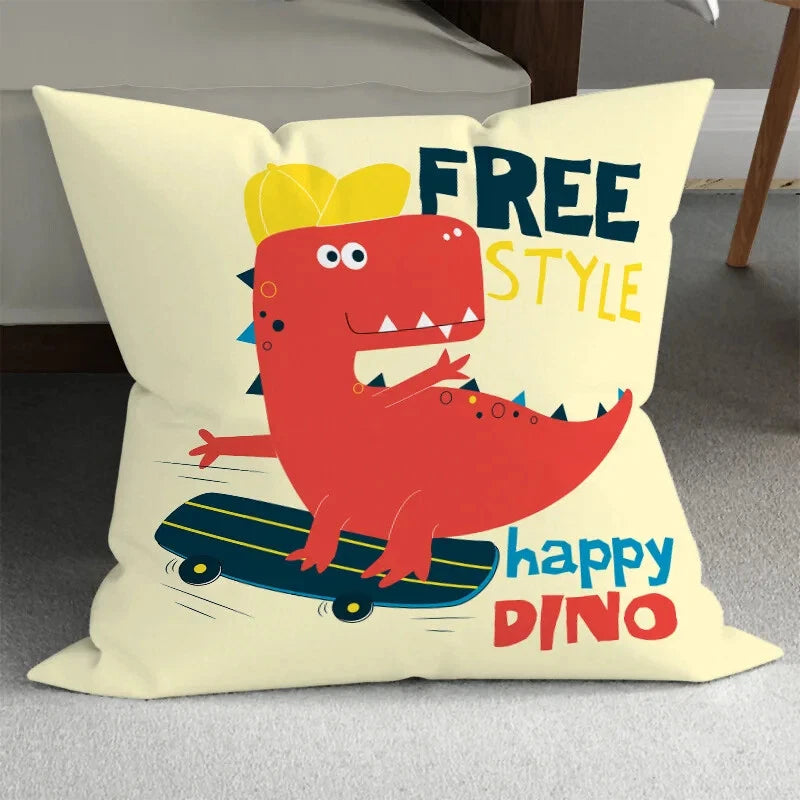 Home Room Gift Sofa Bed Chair Pillowcase Cartoon Dinosaur Pillowcase Cute