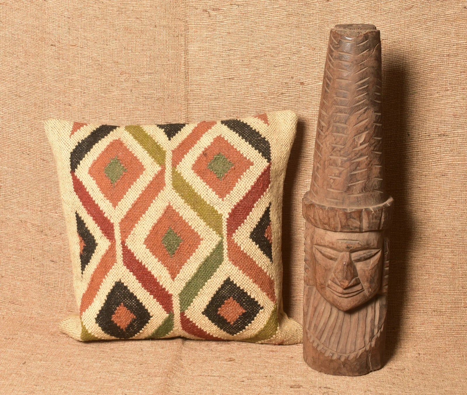 Handmade Jute Wool Kilim Cushion Cover Pillow Covers Pillow Case 45 Cm 3 Pcs
