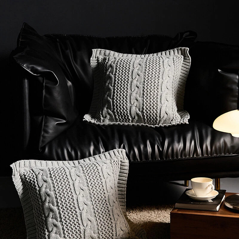 45*45cm Square Knitted Pillowcase Throw Waist Cushion Covers Sofa Bed Home Decor