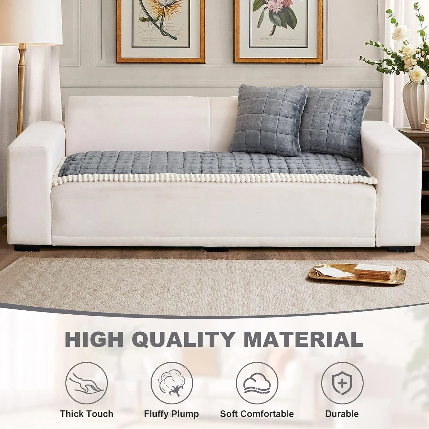 Velvet Couch Covers Sofa Cushion Protector Pets Non Slip Dog Bed Cover Pet Mat