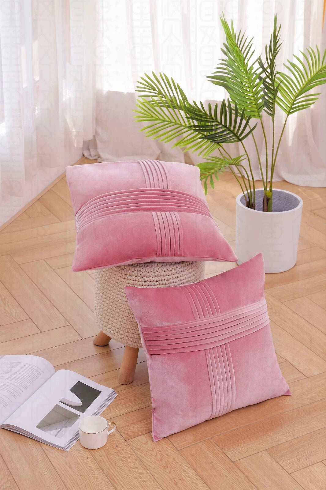 2 PACK Throw Pillow Covers Sofa Decor Velvet Cushion Cases Premium Cushion Cover