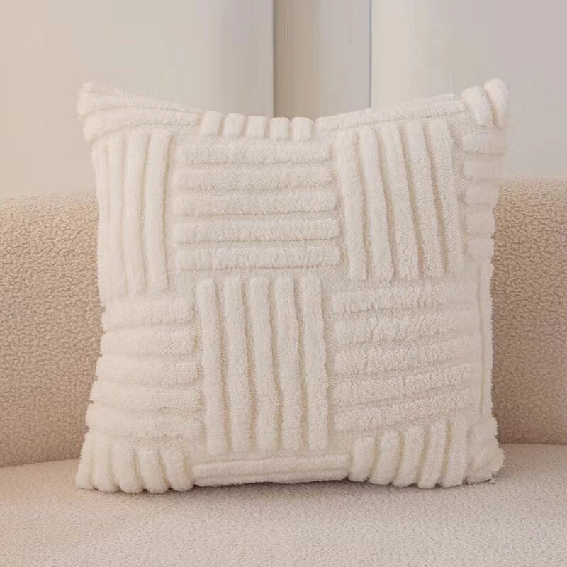 43CM x 43CM Fluffy Faux Soft Plush Pillow Case Cover Cushion Home Bed Sofa Decor