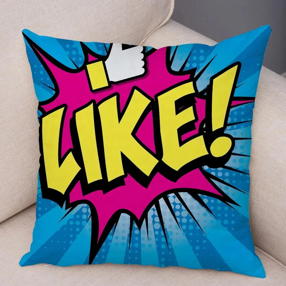 Pop Art Cushion Cover Polyester Cotton Pillowcase Sofa Chair Bed Pillow Cover