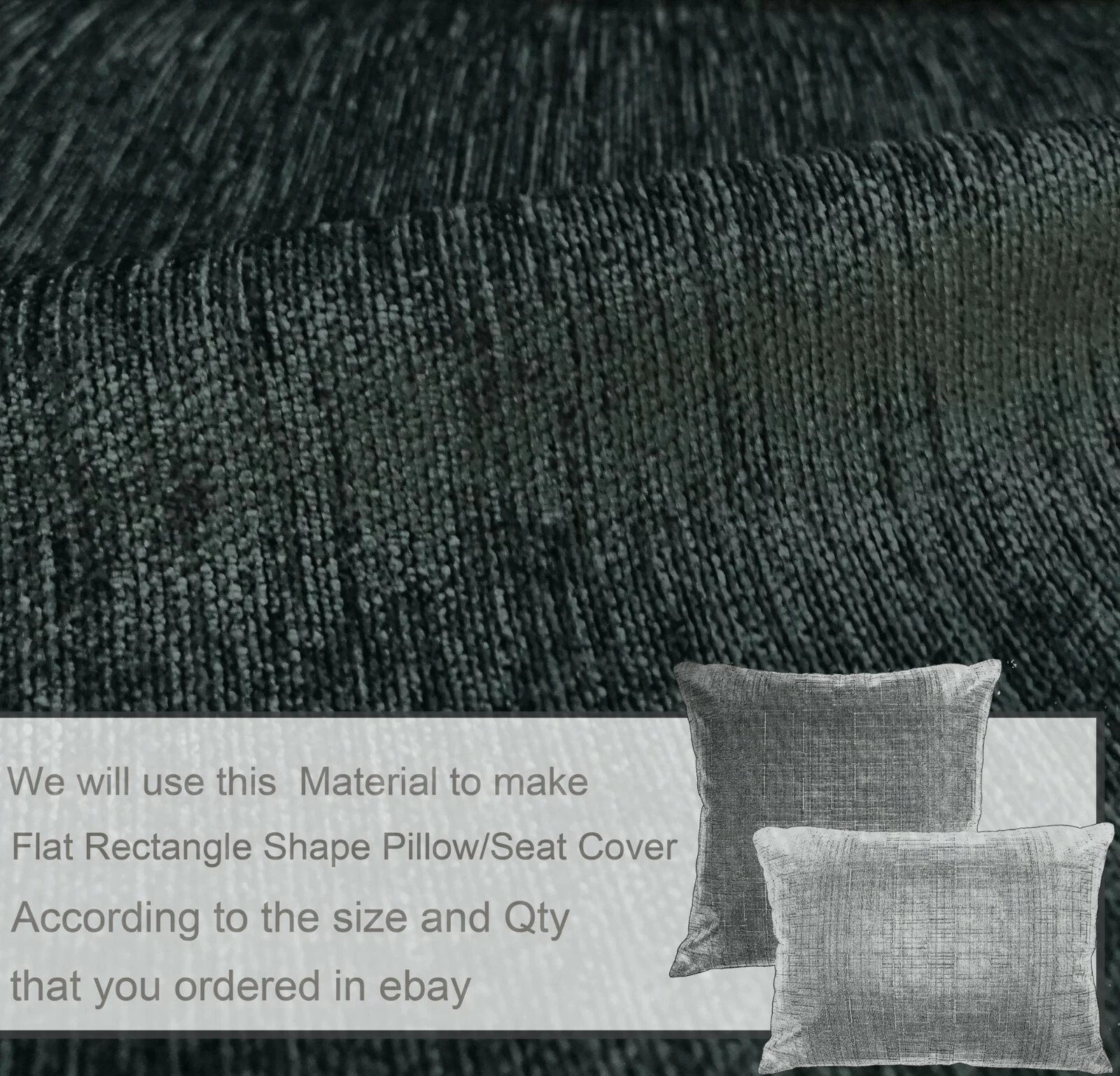Wn21 Dark Gray Chenille Sofa Seat Patio Bench Box Cushion Bolster Cover/Runner