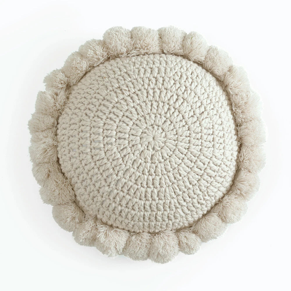 Round Knitted Waist Pillow Throw Sofa Car Office Chair Cushion Pillows Pad Decor