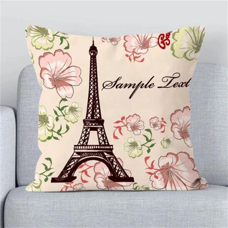 Cushions Covers for Bed London Paris Scenic Print Sofa Fall Pillow Cases Decor