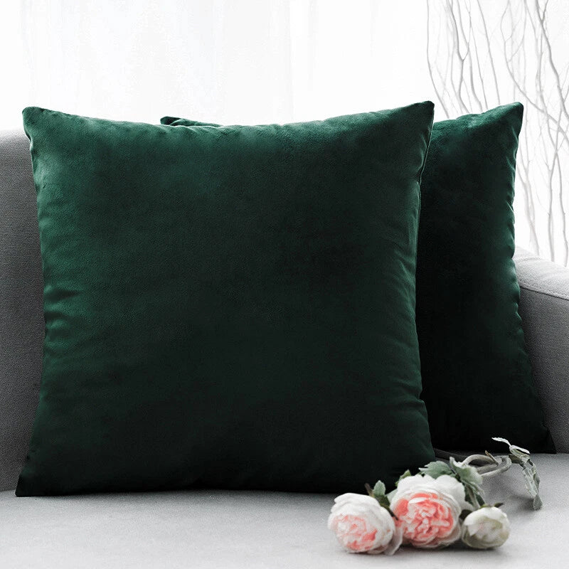 UK 16" 18" 20" 22" 24" Velvet Cushion Cover Pillow Case Home Sofa Bed Decor