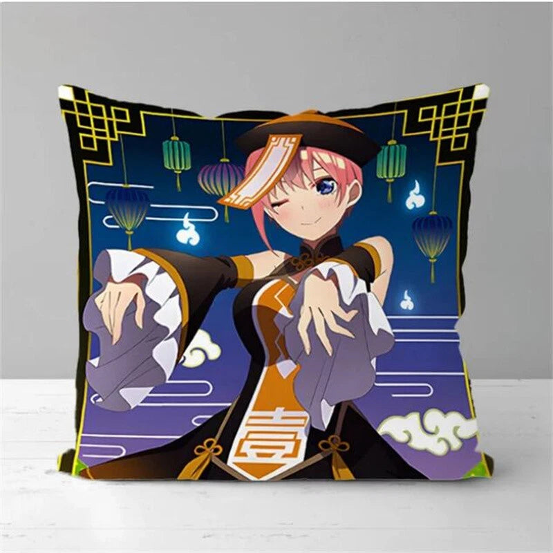 Anime Girl Pillow Covers Decor Sofa Print Quintuplets Short Plush Cushion Cover