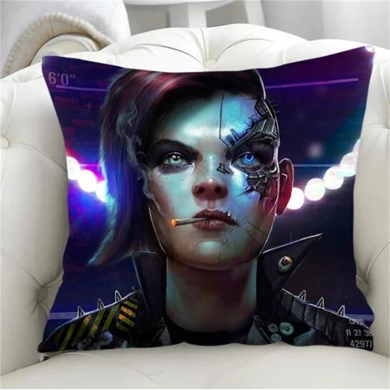 Robot Pillow Cover Pillowcase Decorative for Chair Cushion Fall Short Plush Sofa