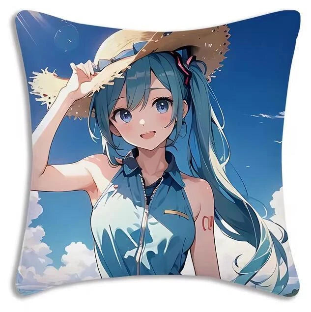 Kawaii Mikus Pillow Covers Cartoon Sofa Decor Home Printing Cute Cushion Cover