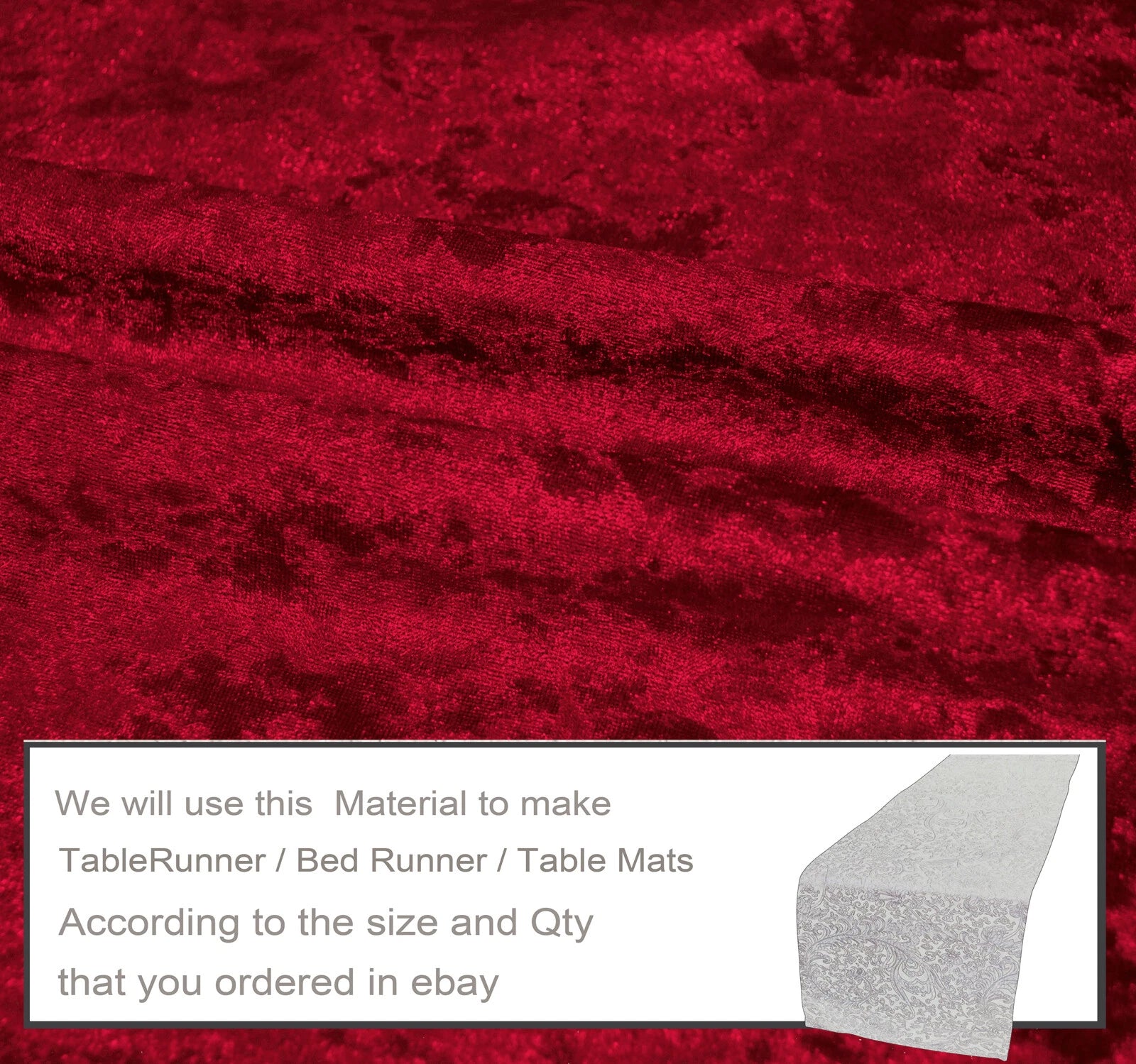 Mv27 B-Red Crushed Velvet Sofa Seat Patio Bench Box Cushion Bolster Cover/Runner