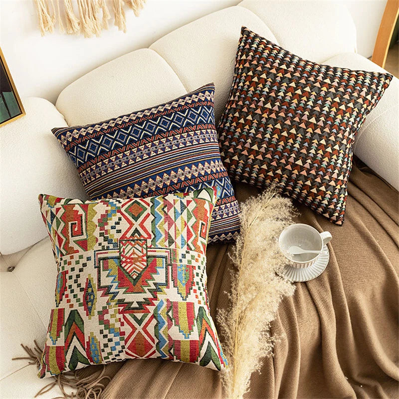 24 x 24in Cotton Linen Blend Home Throw Pillow Cover Case Sofa Bed Cushion Cover