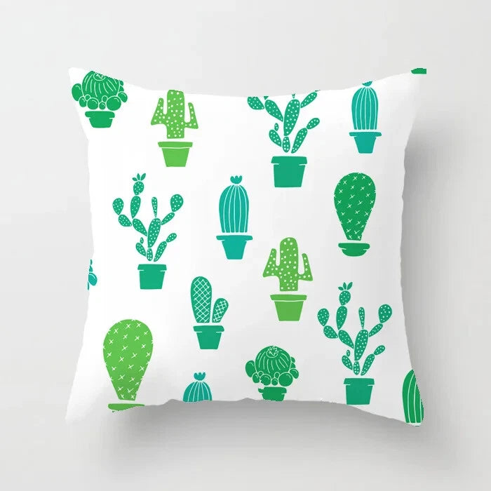 Cactus Succulent Plants Pillowcase Decor Sofa Cushion Case Bed Pillow Cover