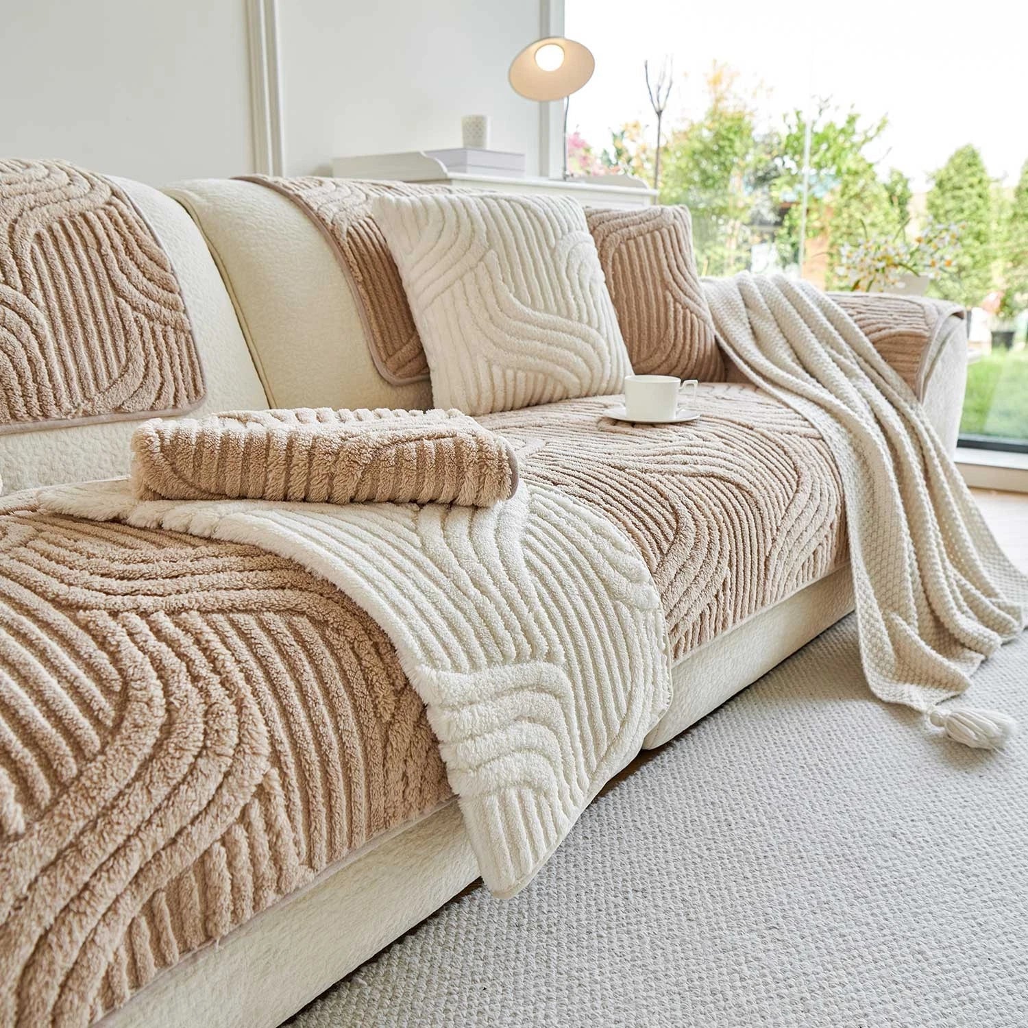 Washable sofa cover, pillowcase, anti-slip decoration for sofa seat cushion