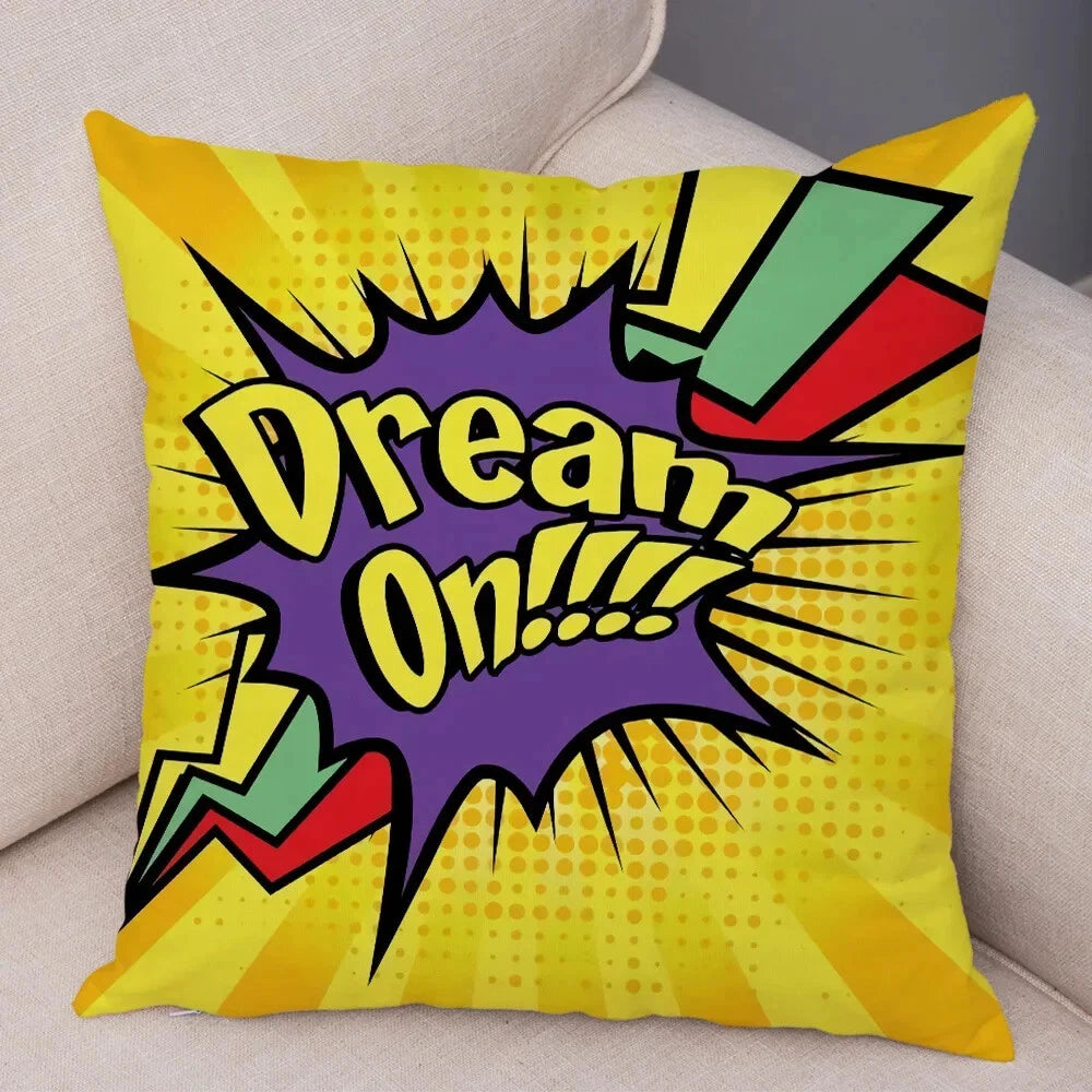 Pop Art Cushion Cover Polyester Cotton Pillowcase Sofa Chair Bed Pillow Cover