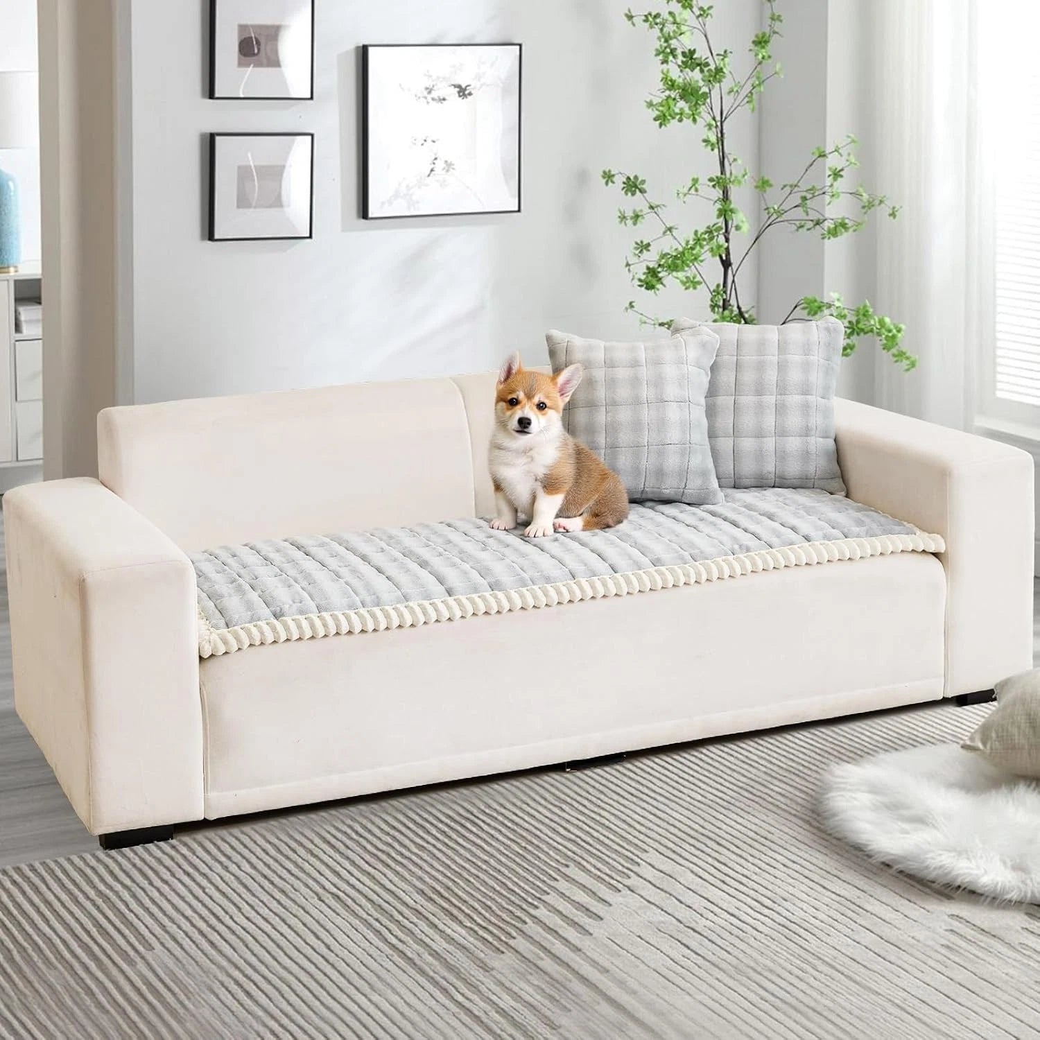 Velvet Couch Covers Sofa Cushion Protector Pets Non Slip Dog Bed Cover Pet Mat