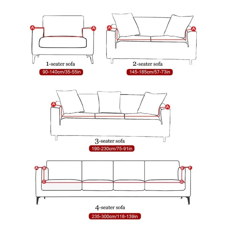 3D Printed Elastic Sofa Covers for Living Room L Shape Geometric Seater