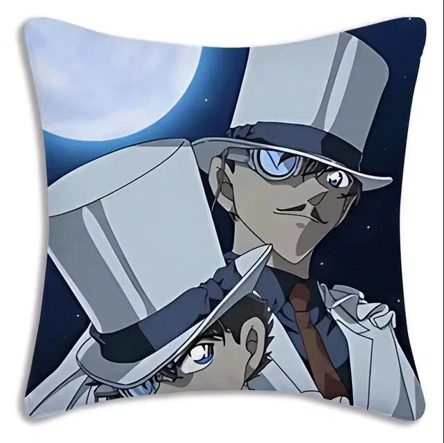 Anime Detective Pillow Covers Cartoon Sofa Decor Print Short Plush Cushion Cover