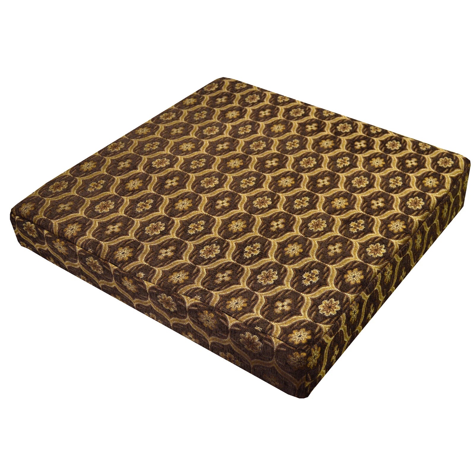 We61 -Dk Brown Gold Eye Flora Damask Bolster Case/Pillow/Sofa Seat Cushion Cover