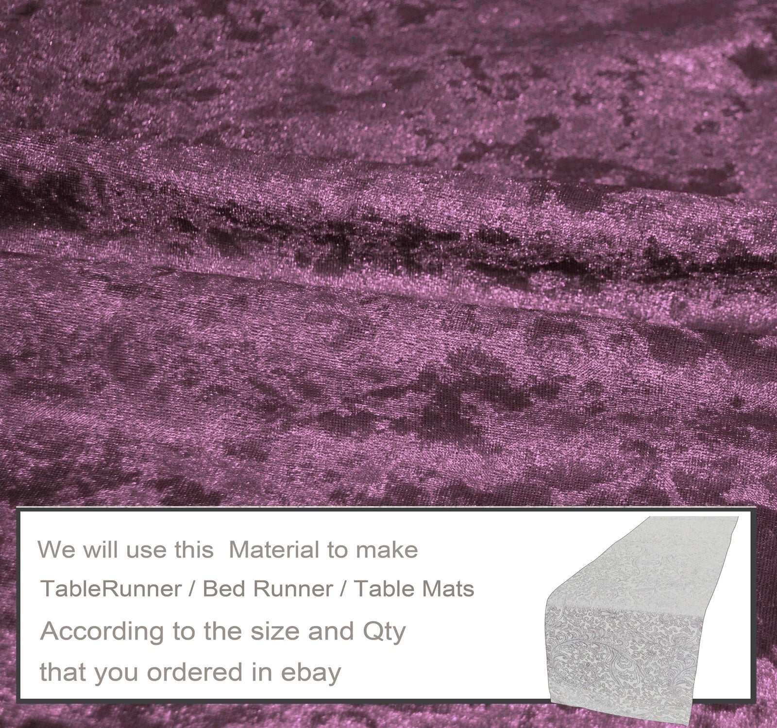 Mv07 Purple Crush Velvet Sofa Seat Patio Bench Box Cushion Bolster Cover/Runner