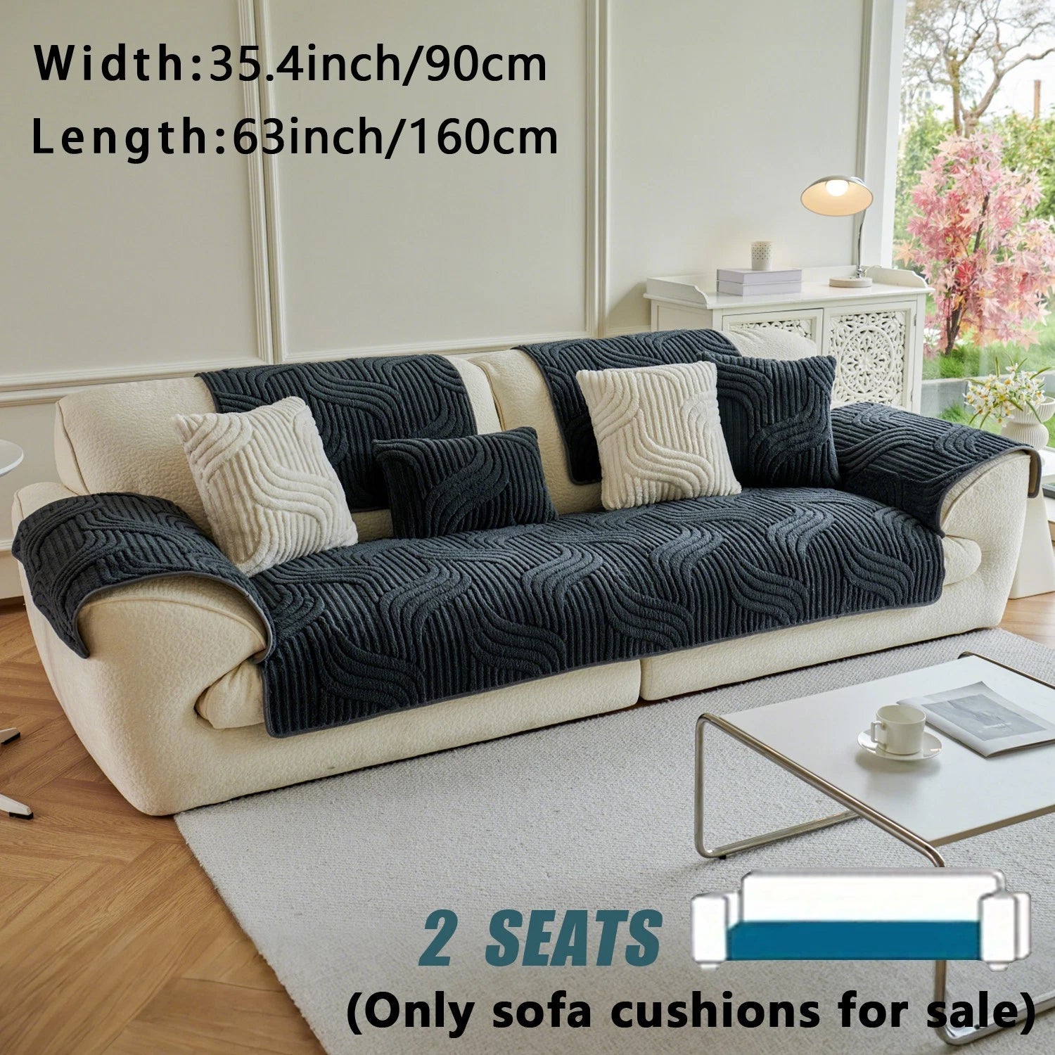 Washable sofa cover, pillowcase, anti-slip decoration for sofa seat cushion