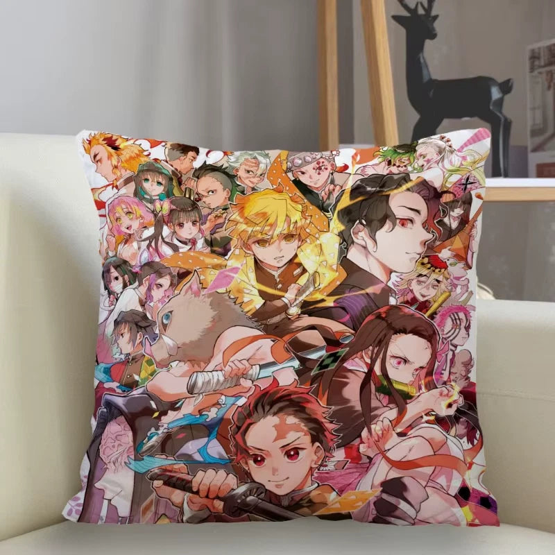 45X45Cm Polyester Demon Slayer Pillowcase Sofa Decoration Cushion Cover Home Dec