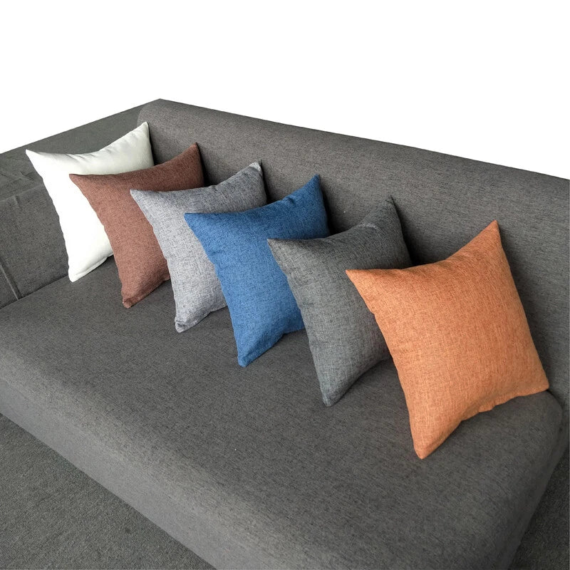 Christmas Home Decor Sofa Bed Thick Throw Cushion Covers Pillowcase Solid Color