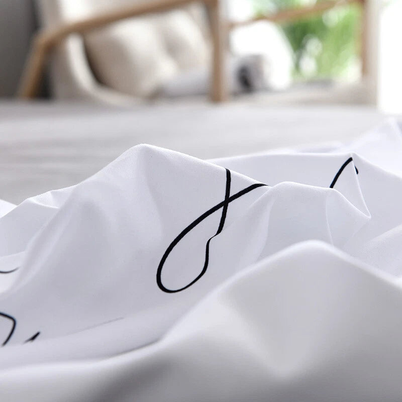 White Cushion Cover Letter Printed Pilow Case 2Pcs Pillowcase Bedroom Throw Sofa