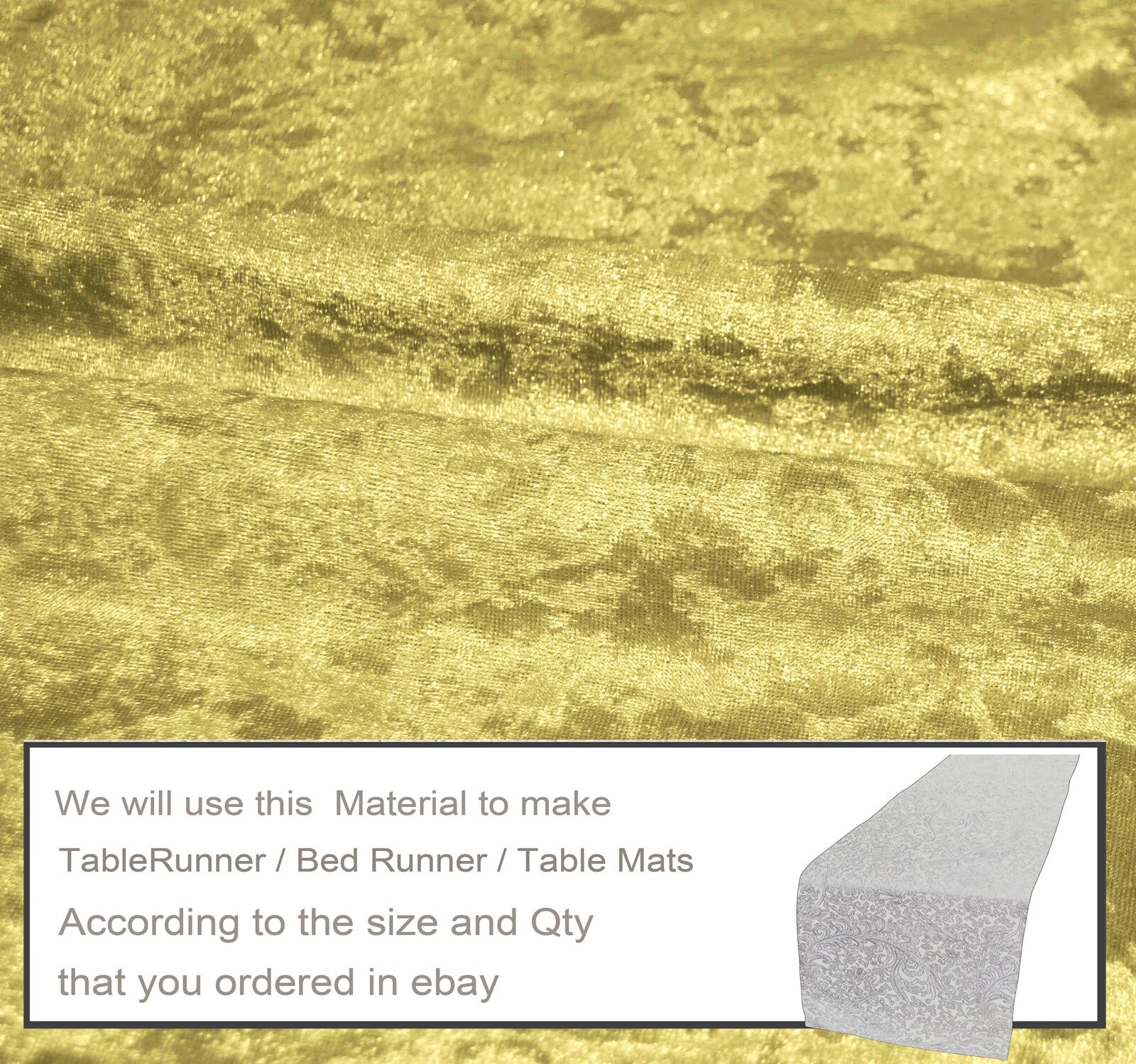 Mv04 Y-Gold Shiny Velvet Sofa Seat Patio Bench Box Cushion Bolster Cover/Runner