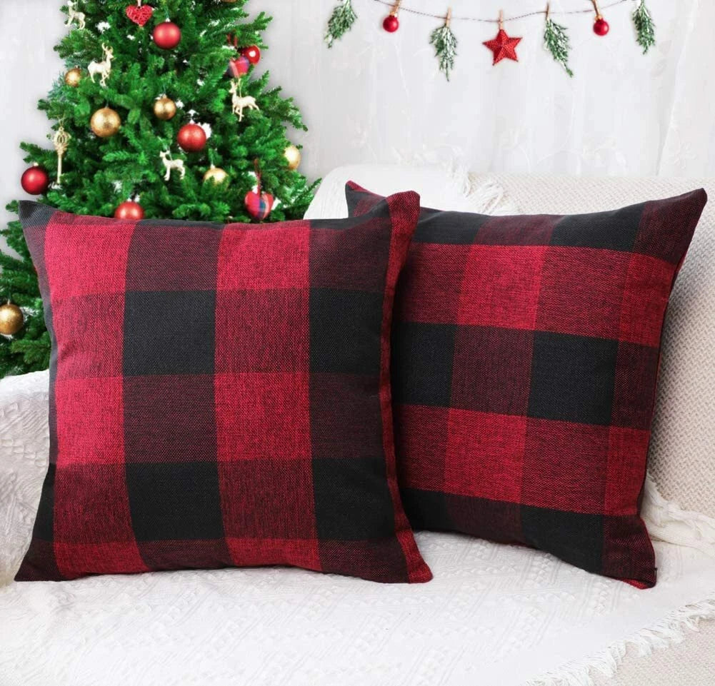 Set of 2 Throw Pillow Covers, Decorative Pillows Covers for Sofa Couch Christmas
