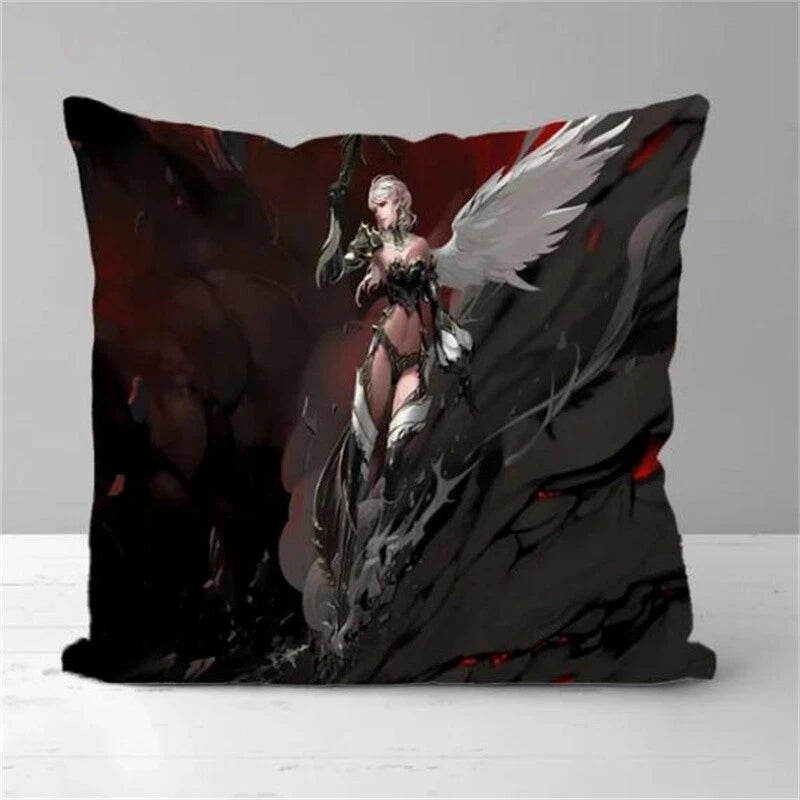 Short Plush Sofa Decor Print Pillow Covers Lineage2 Pillowcases Cushion Cover