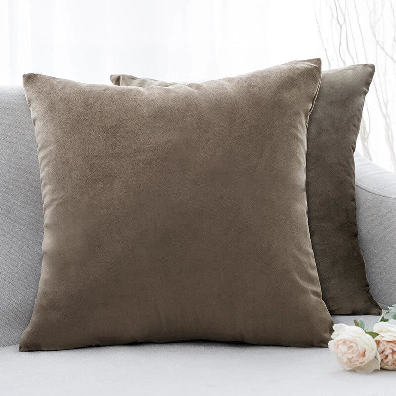 UK 16" 18" 20" 22" 24" Velvet Cushion Cover Pillow Case Home Sofa Bed Decor