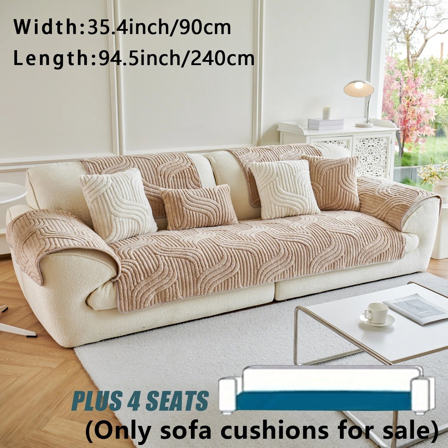 Washable sofa cover, pillowcase, anti-slip decoration for sofa seat cushion
