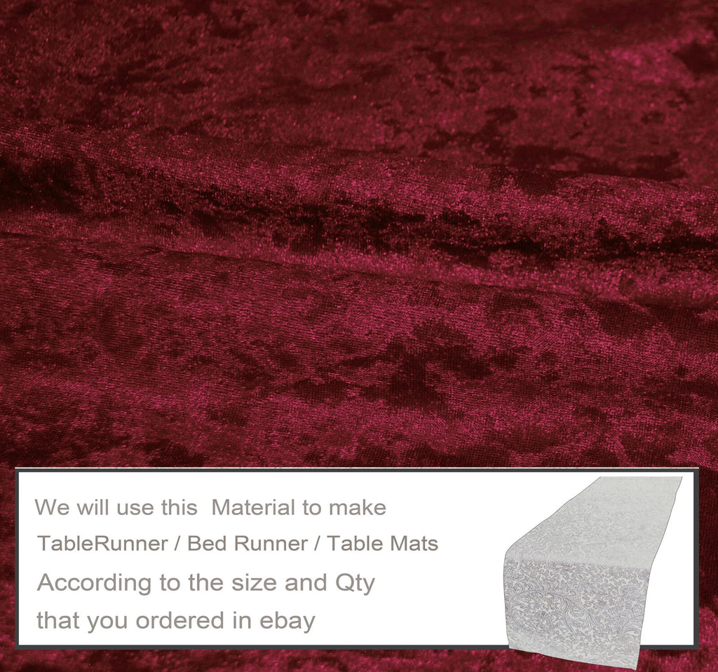 Mv25 D-Red Crushed Velvet Sofa Seat Patio Bench Box Cushion Bolster Cover/Runner