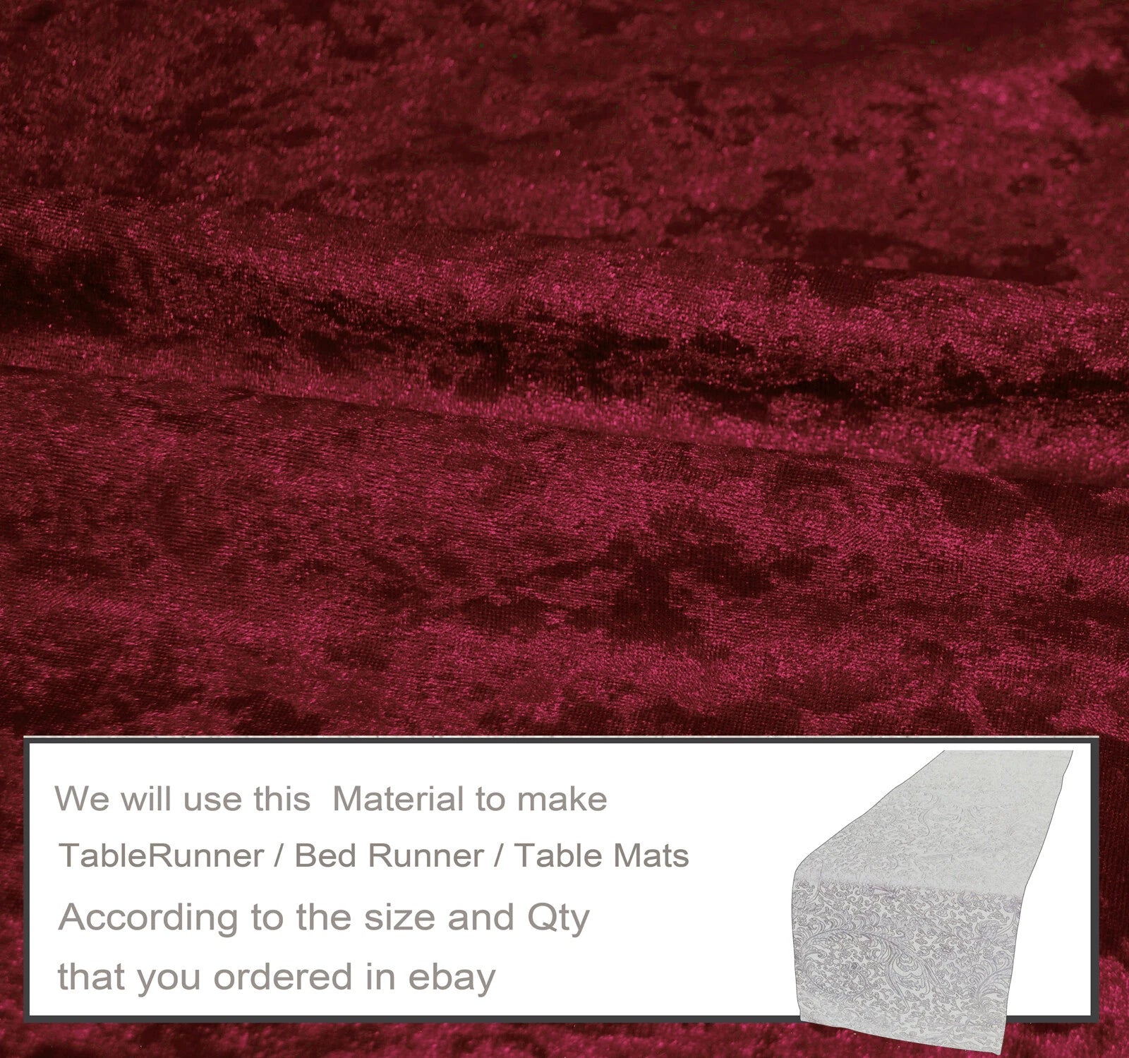 Mv25 D-Red Crushed Velvet Sofa Seat Patio Bench Box Cushion Bolster Cover/Runner