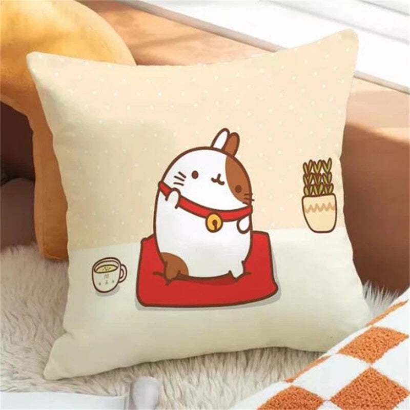 Molang Pillowcases for Cushion Cover Sofa Cushions Fall Car Decoration Anime