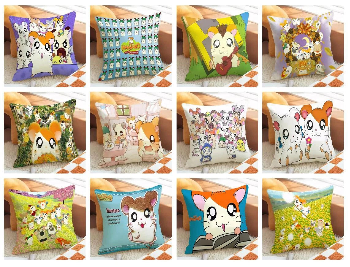 Hamtaro Decorative for Cushion Covers Pillowcase Fall Anime Pillow Cover Sofa