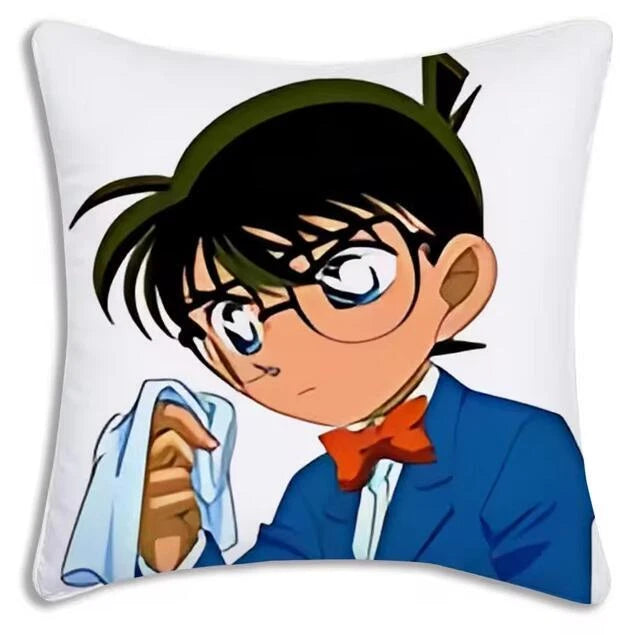Anime Detective Pillow Covers Cartoon Sofa Decor Print Short Plush Cushion Cover